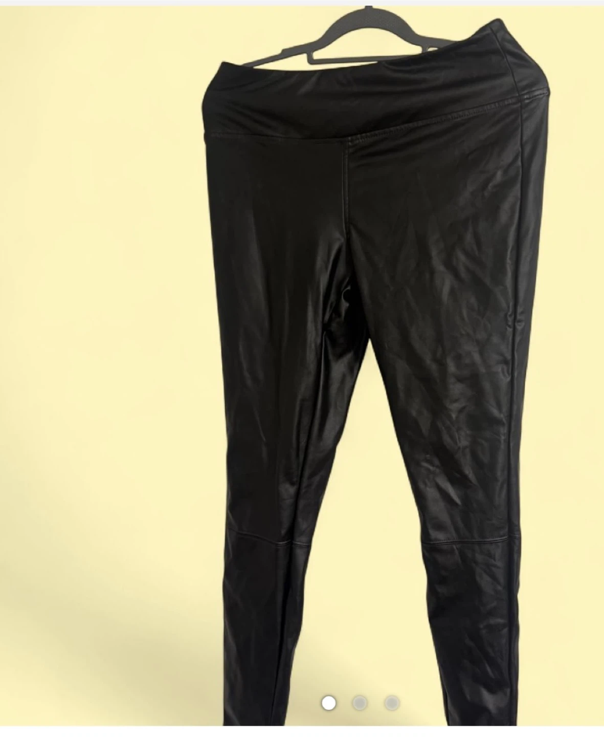 A New Day Black Faux Leather Leggings Size M