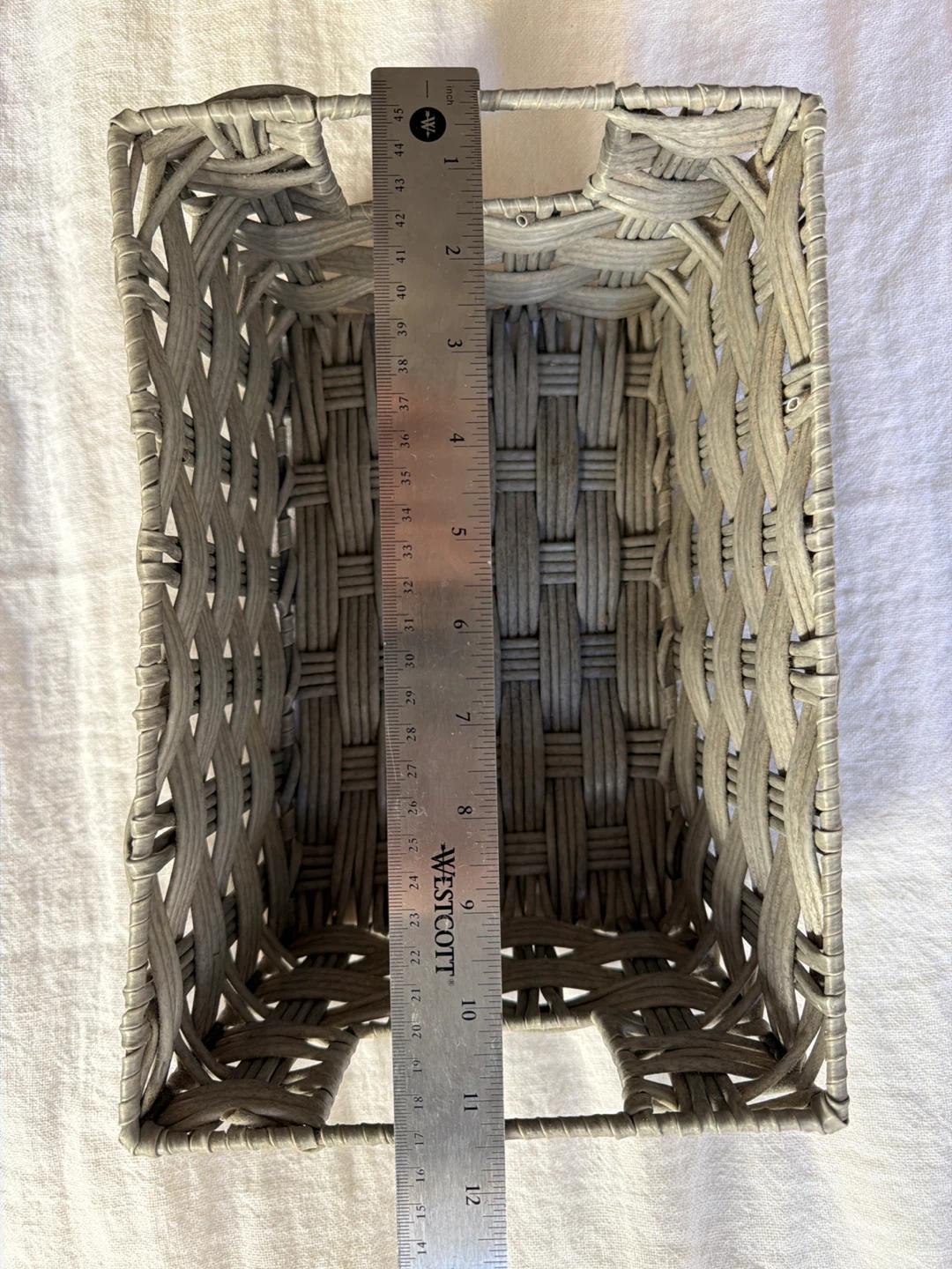 Gray Woven Storage Basket with Handles - photo 3