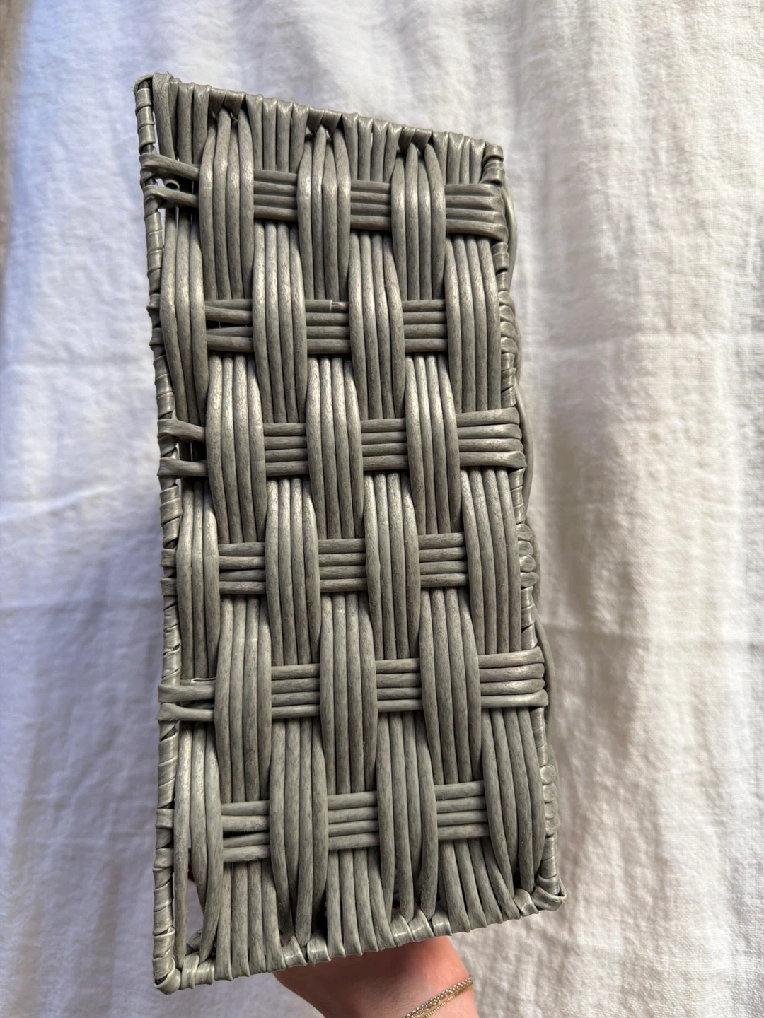 Gray Woven Storage Basket with Handles - photo 2