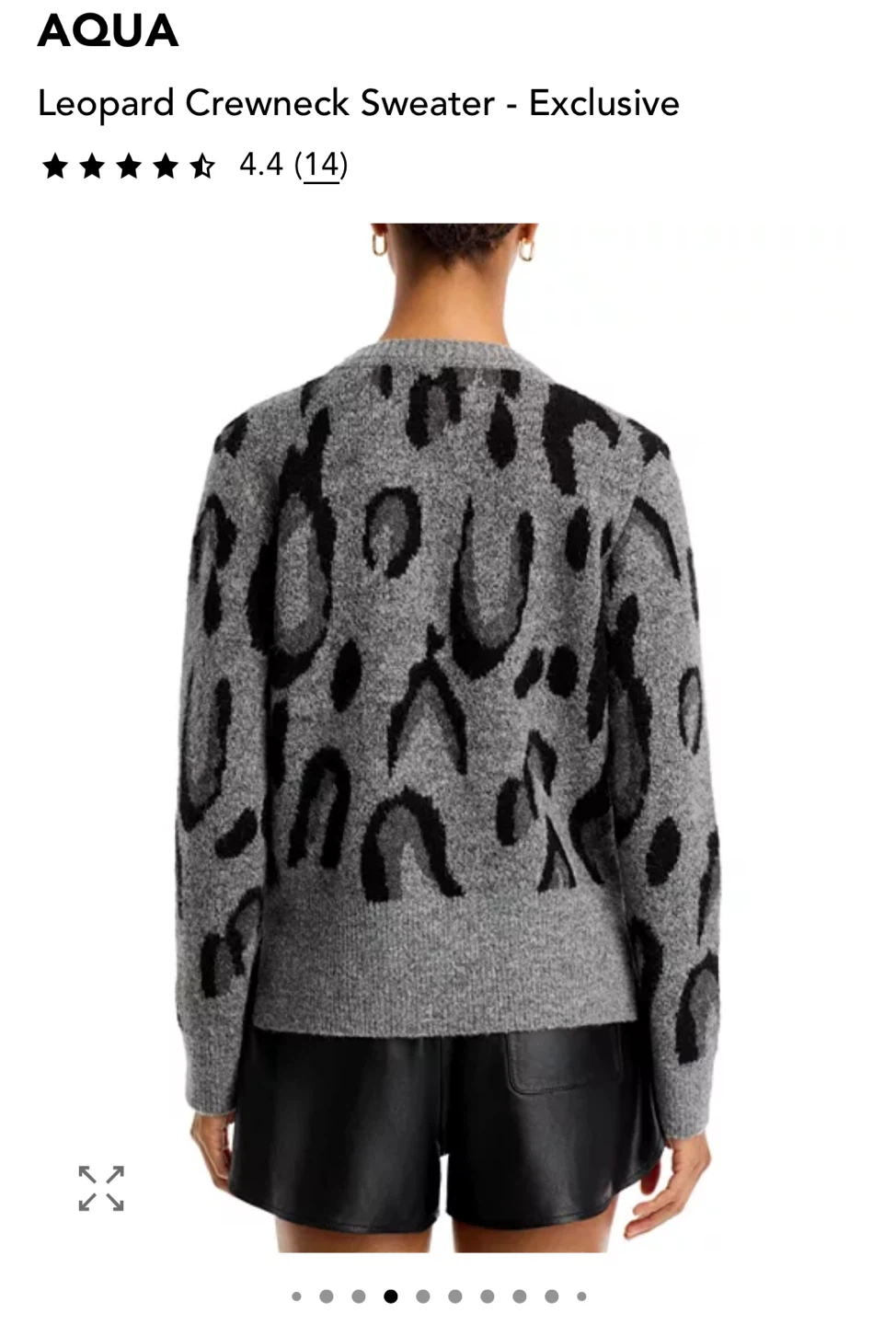 AQUA Leopard Crewneck Sweater - Size M - photo 2