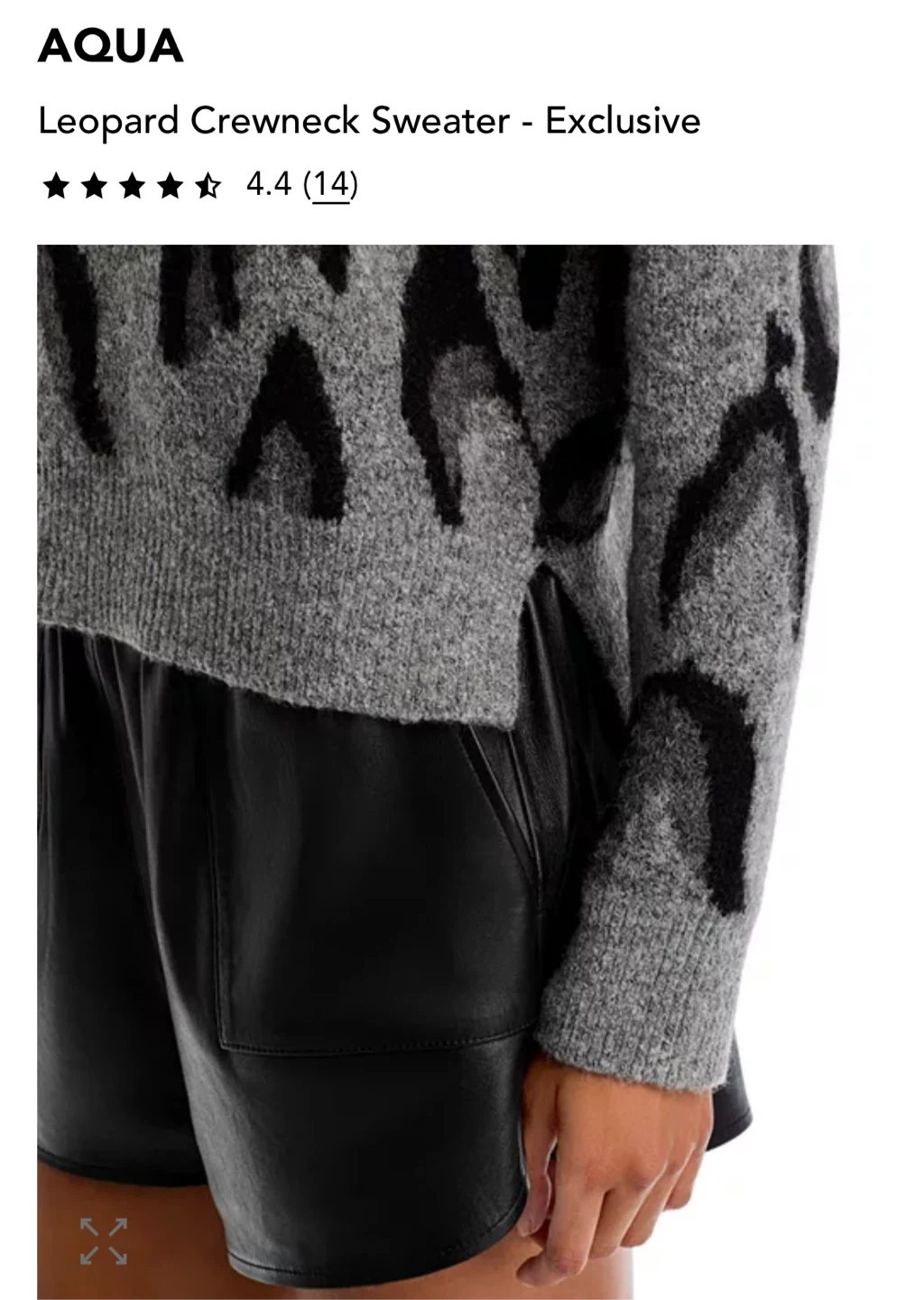 AQUA Leopard Crewneck Sweater - Size M - photo 3