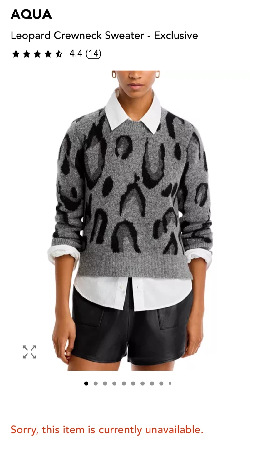 AQUA Leopard Crewneck Sweater - Size M