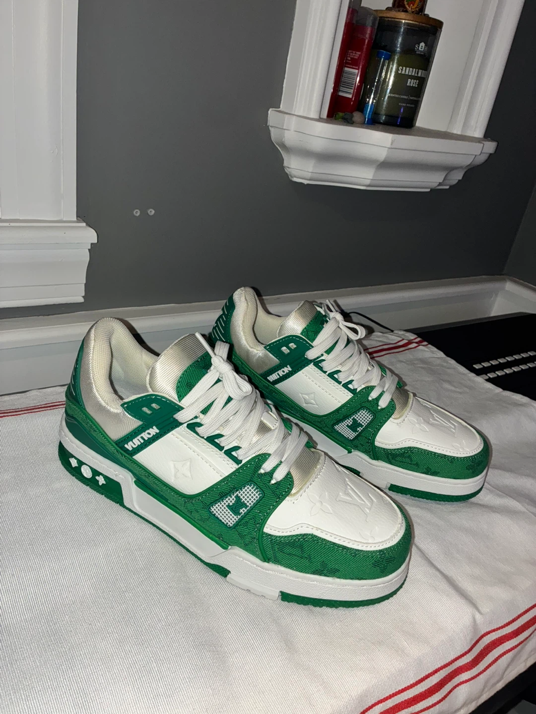 Louis Vuitton Green and White Sneakers - photo 2
