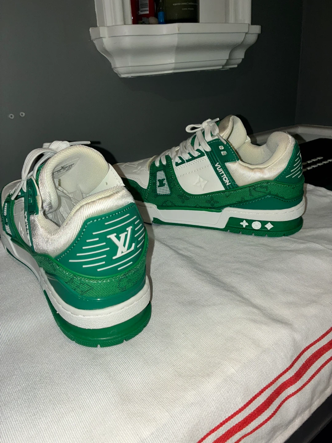 Louis Vuitton Green and White Sneakers - photo 3
