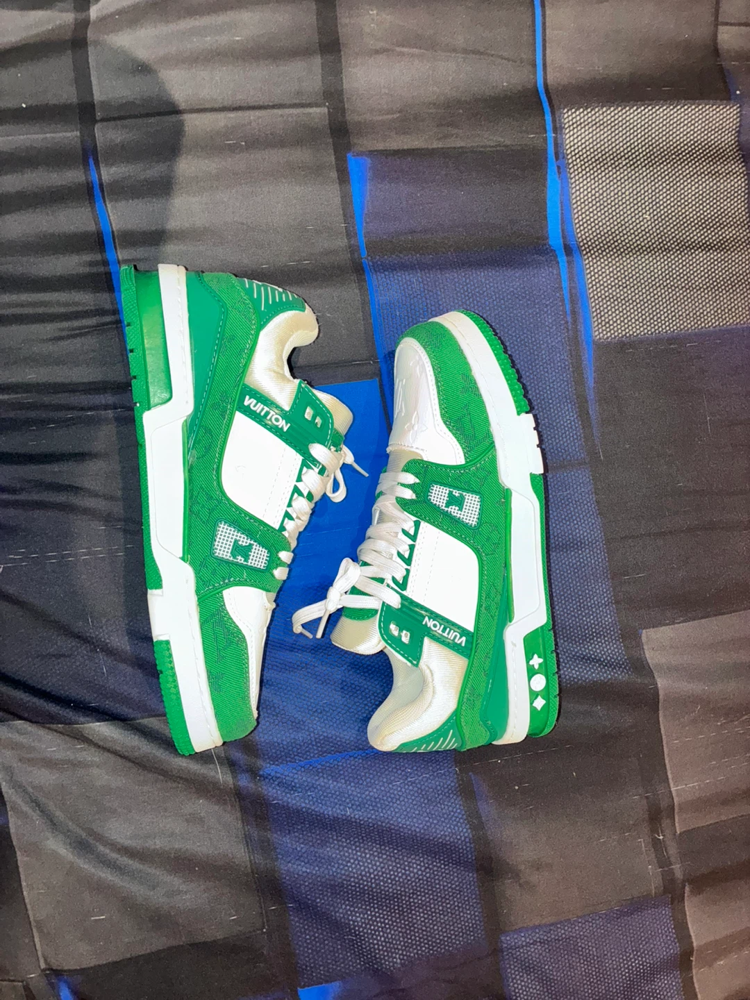 Louis Vuitton Green and White Sneakers - photo 4