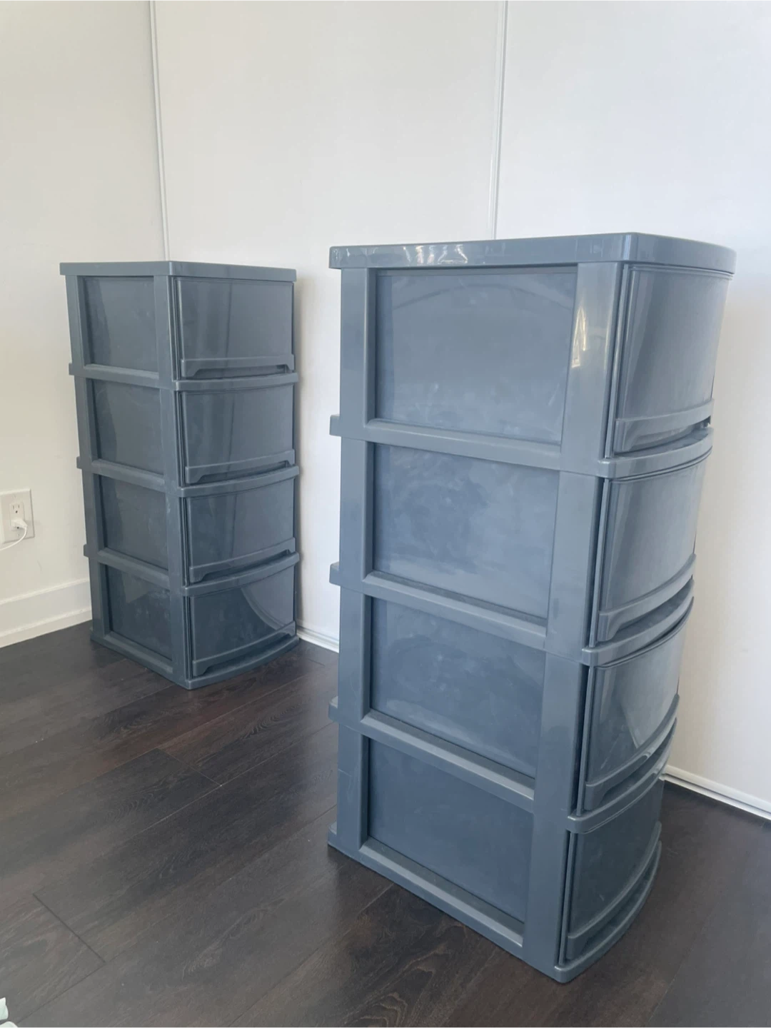 Grey 4-Drawer Storage (Set of 2) - photo 2