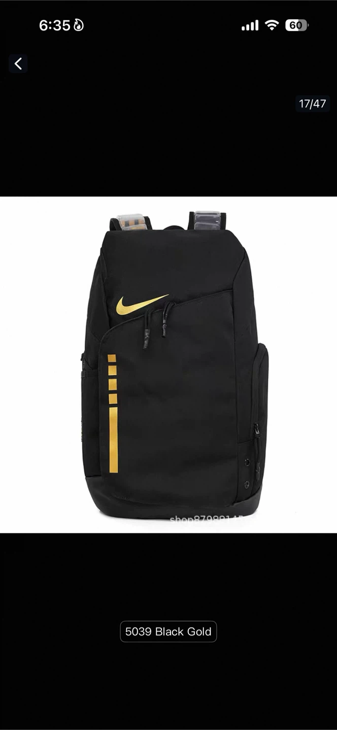 Nike Backpack - Black and Gold
