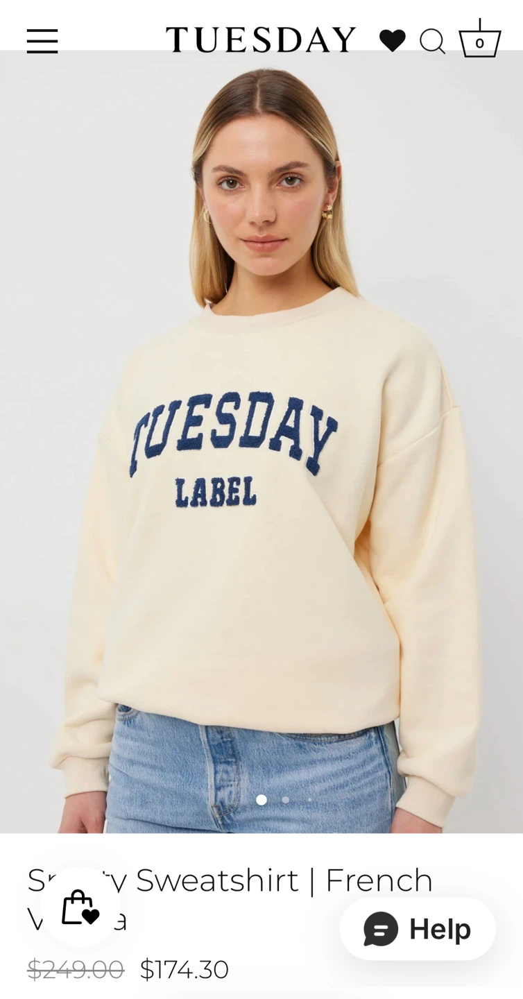 Tuesday Label Blue Crewneck Sweatshirt - Size XS - photo 4