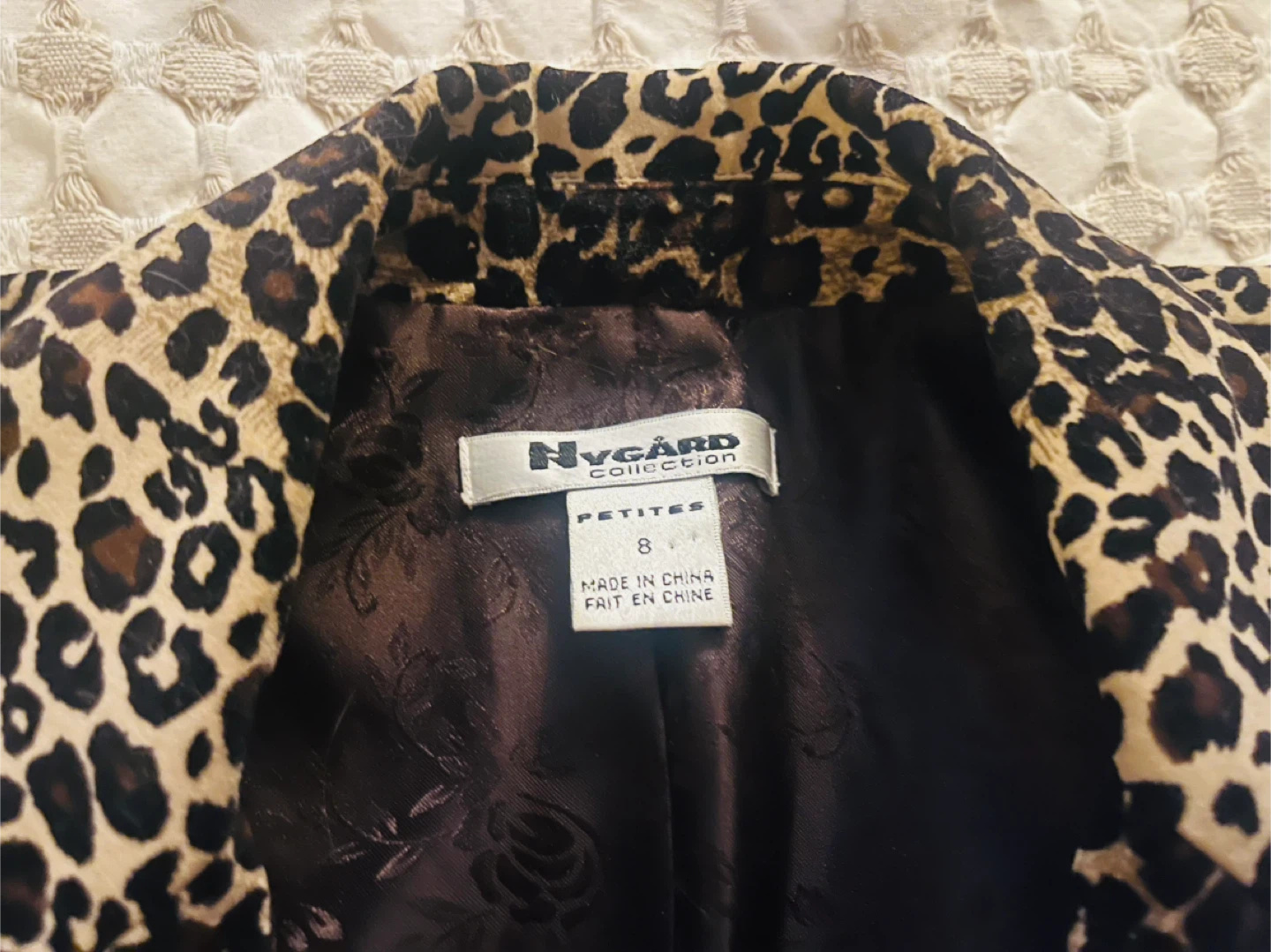 Nygård Collection Leopard Print Blazer Petite Size 8 - photo 3