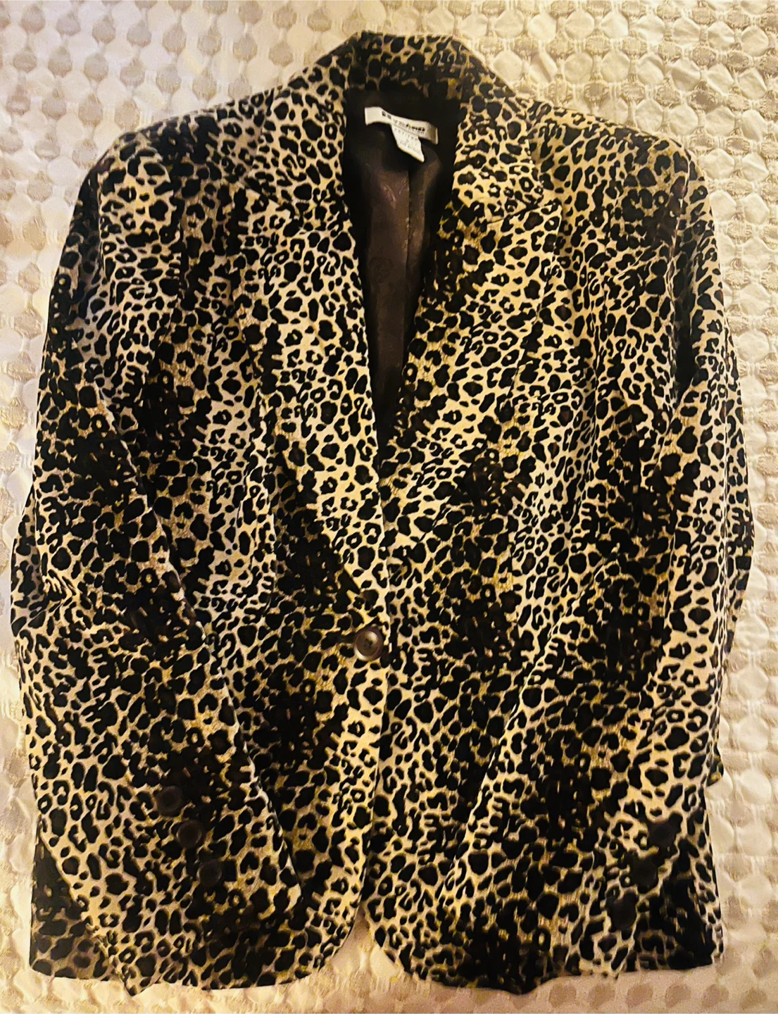 Nygård Collection Leopard Print Blazer Petite Size 8