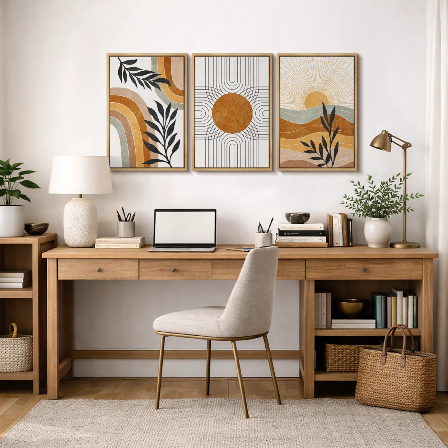 Set of 3 Mid-Century Modern boho Wall Art Prints