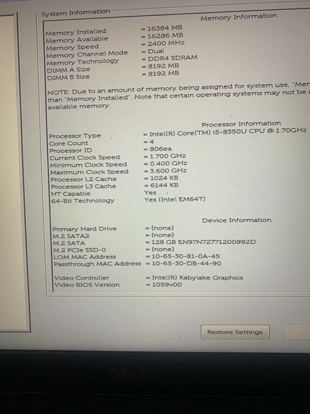 Dell Latitude 5490 Laptop