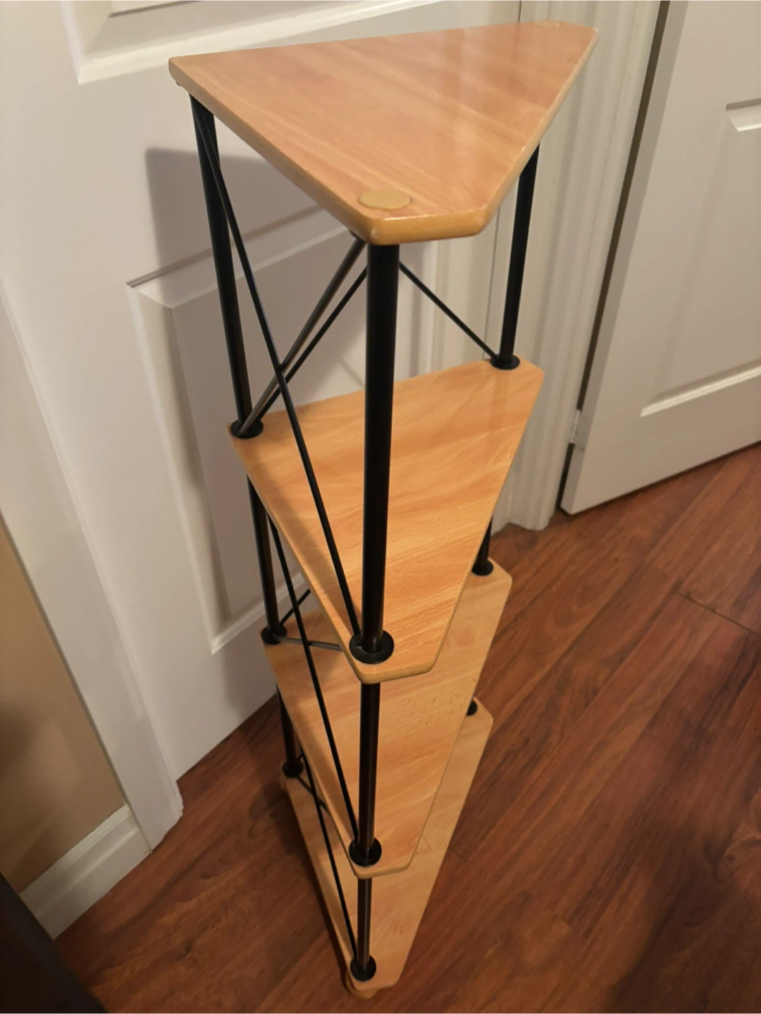 3-Tier Wood and Metal Corner Shelf Unit - photo 5