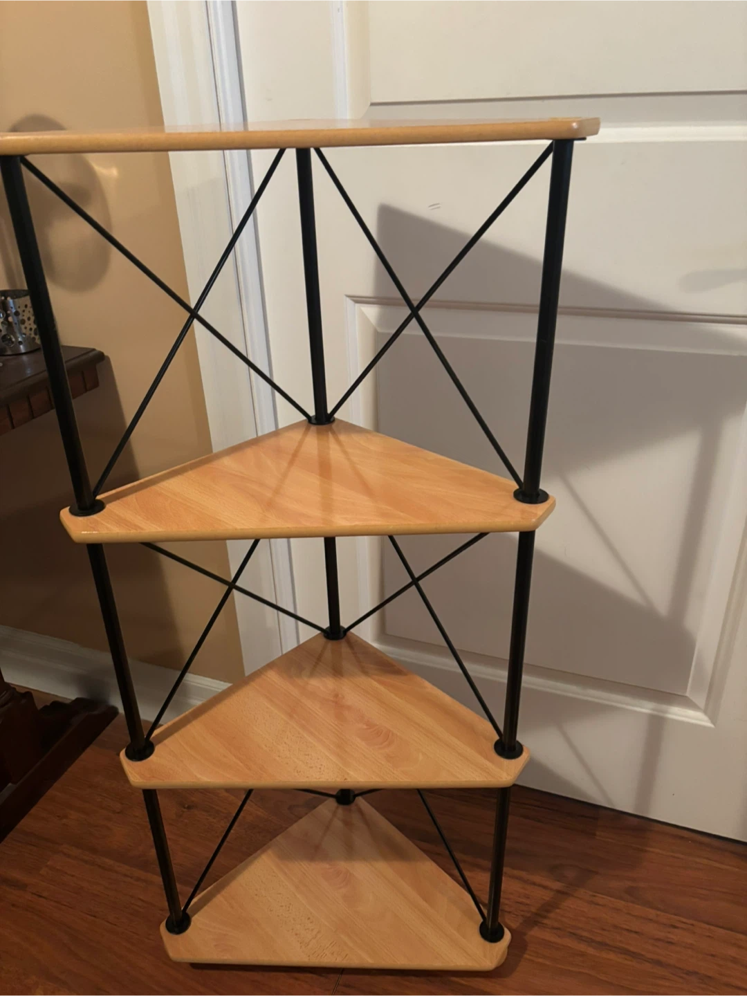 3-Tier Wood and Metal Corner Shelf Unit - photo 3