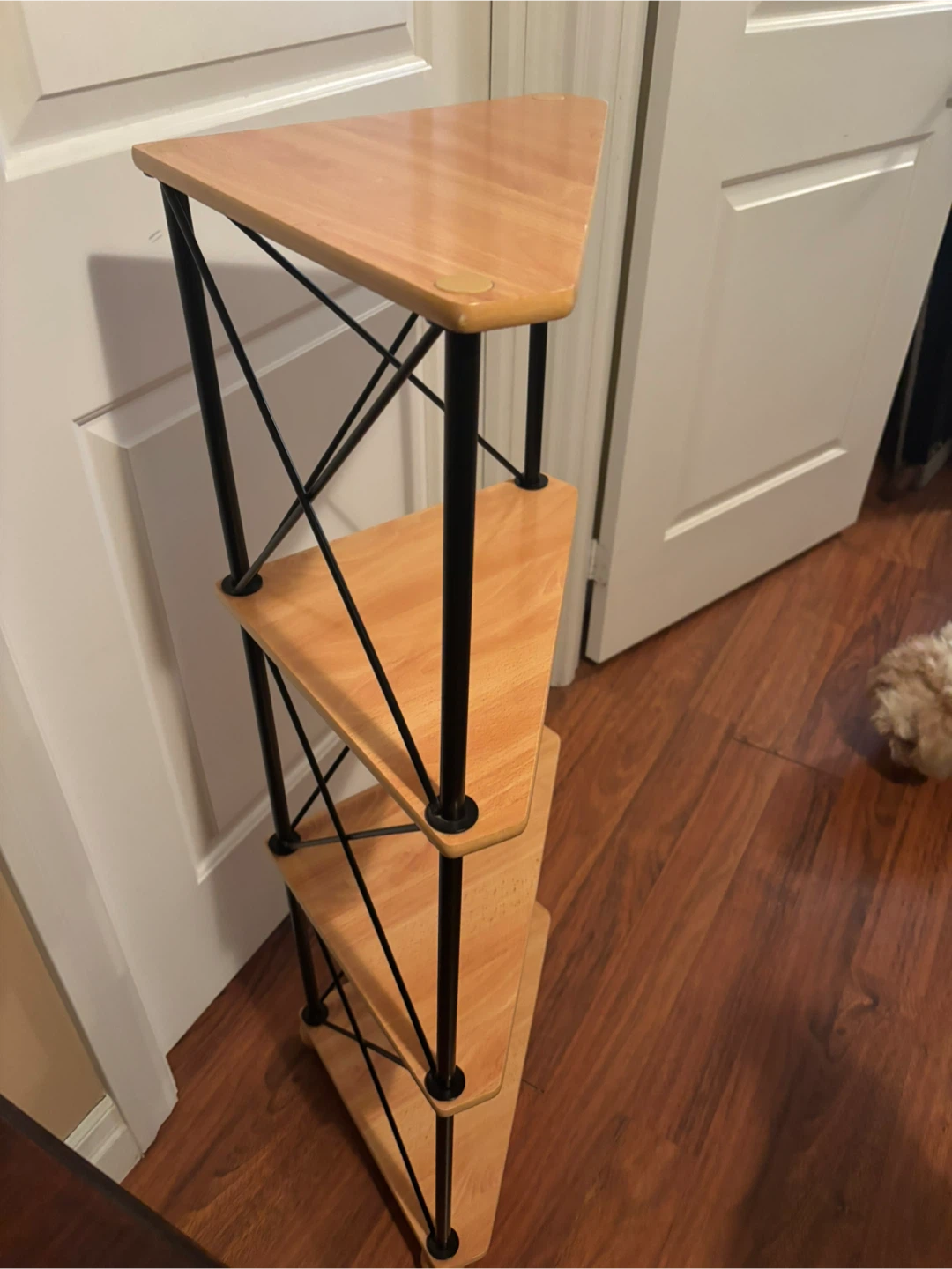 3-Tier Wood and Metal Corner Shelf Unit - photo 4