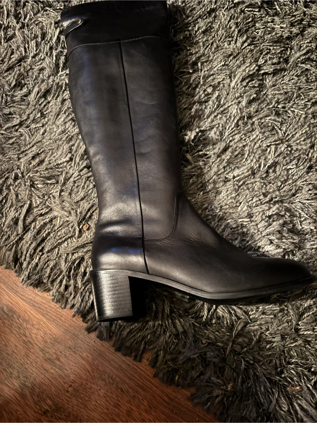 Kiomi  black Leather Knee-High Boots, size 40 - photo 3