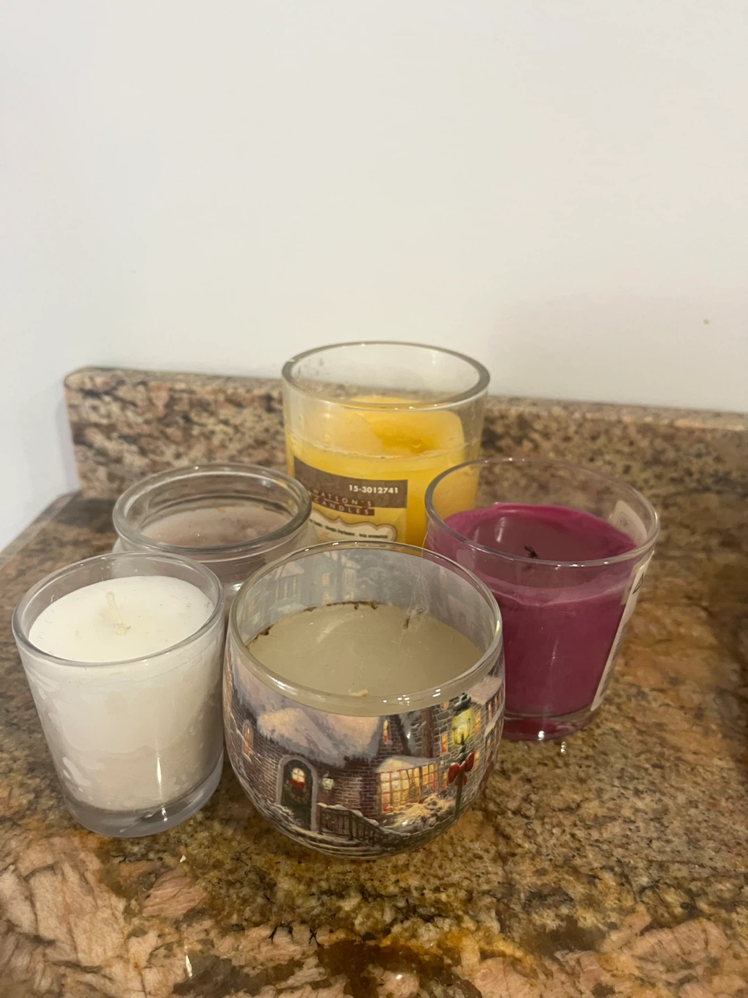 Glass Scented Candles Set