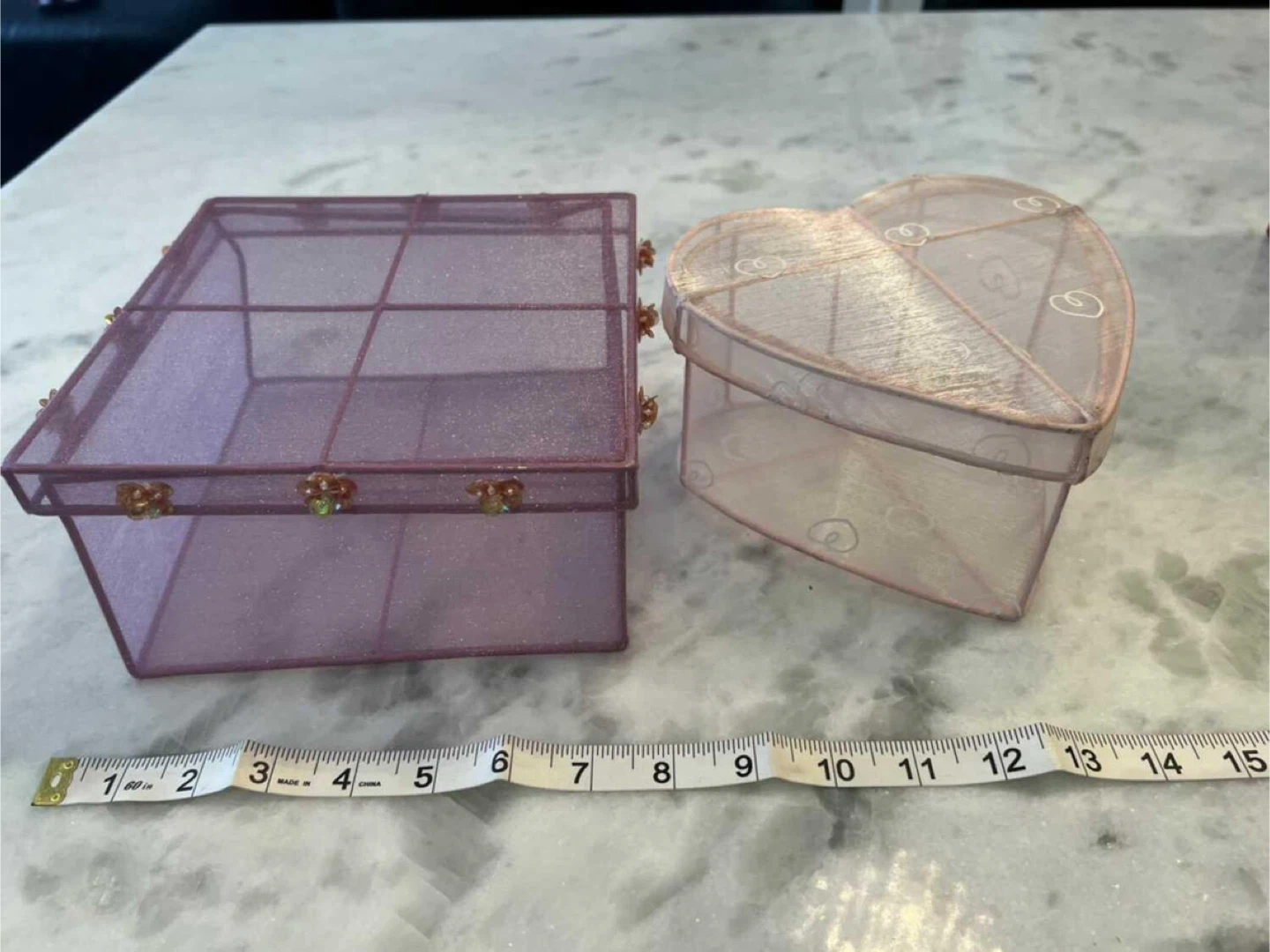 Decorative Mesh Storage Boxes - Square & Heart Shaped