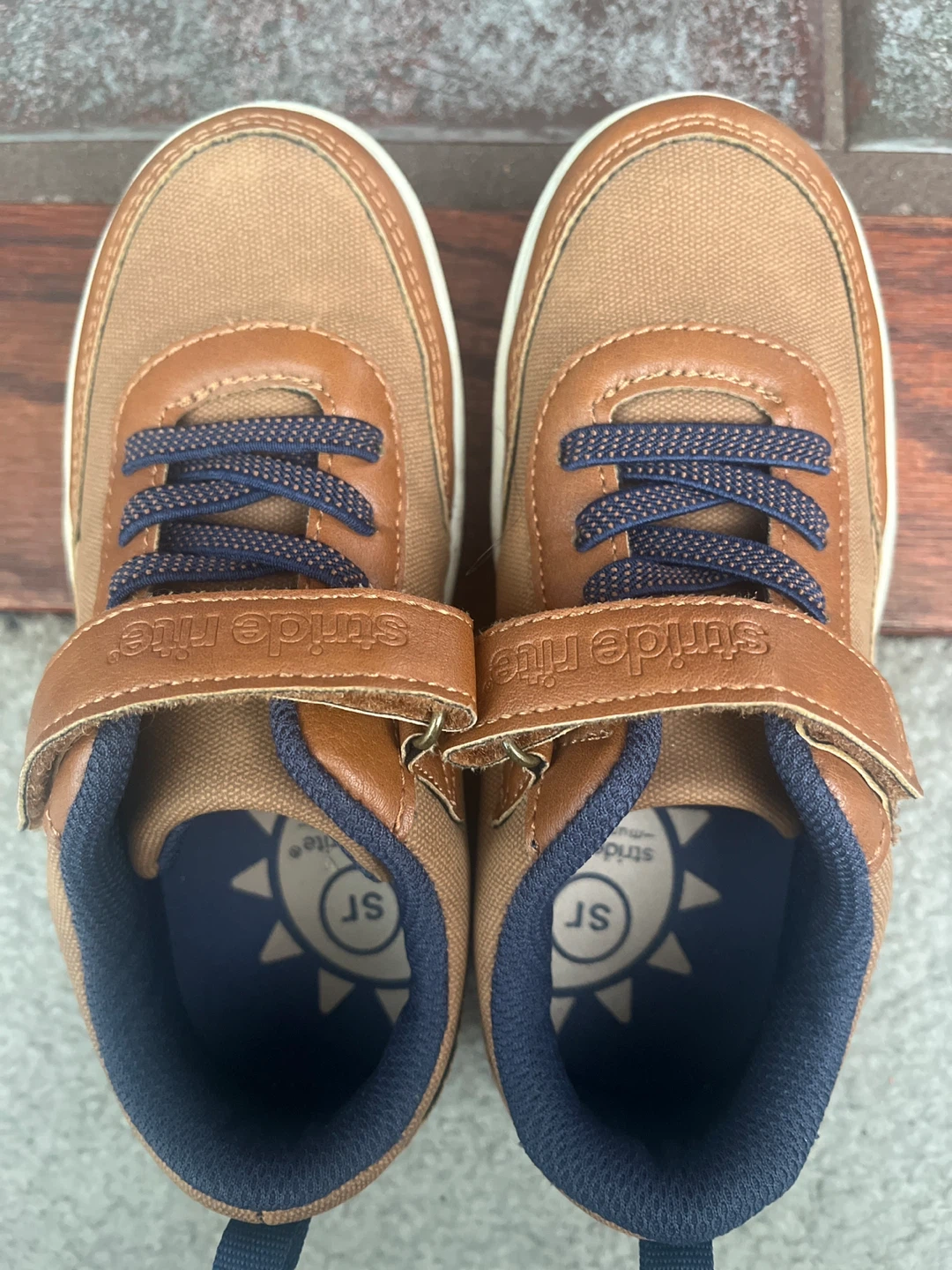 Stride Rite Brown Canvas & Leather Shoes - Size 10 Toddler
