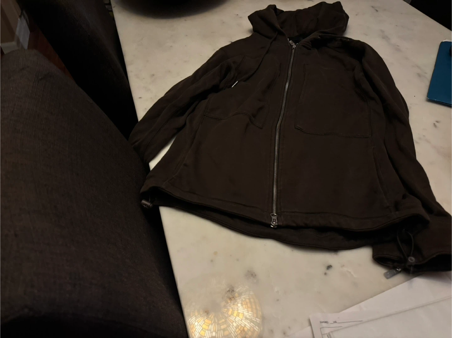 Y3 Brown Full Zip Hoodie size S - photo 3