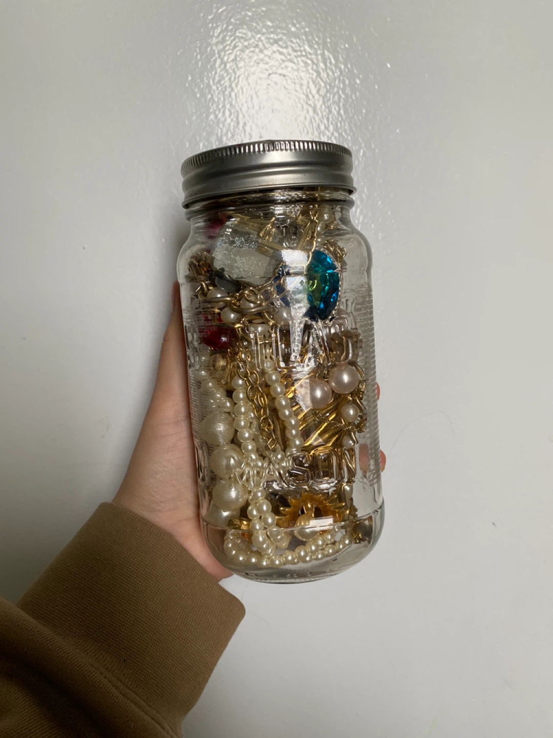 Assorted Costume Jewellery in a Jar