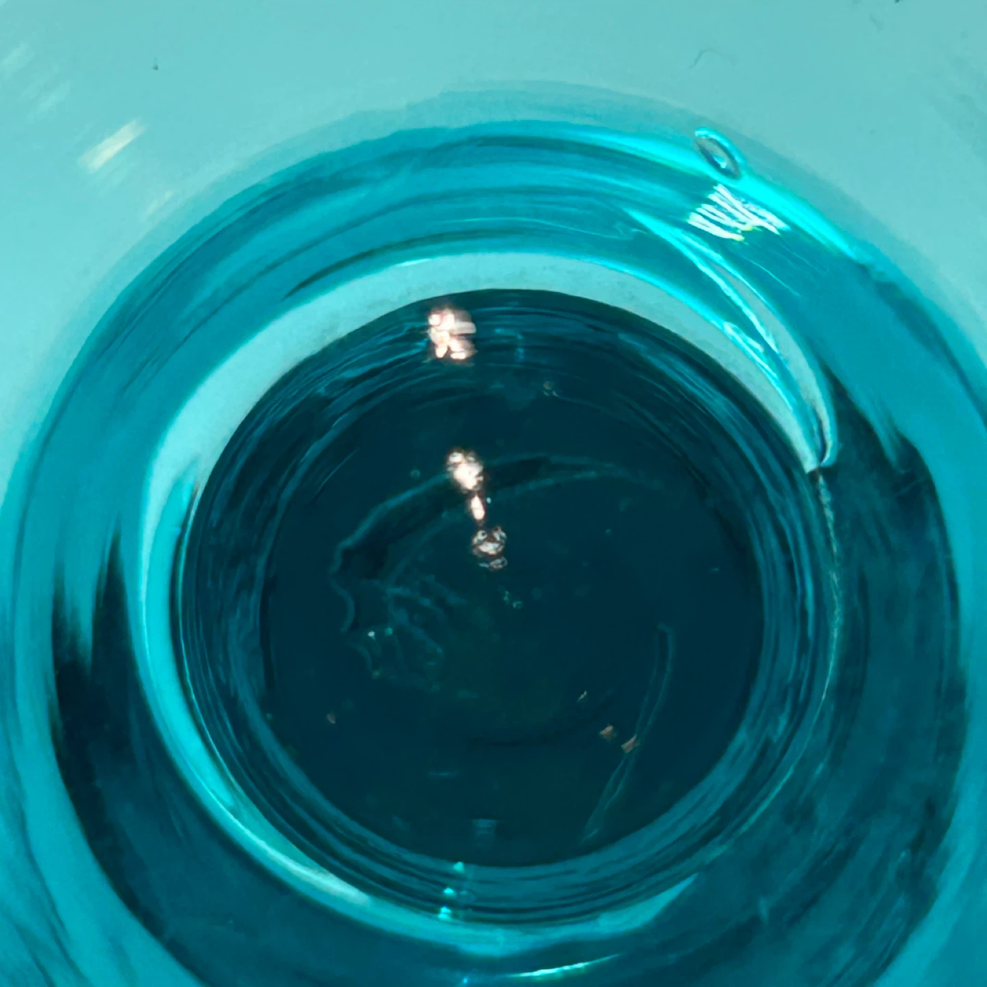 Pair of Scandinavian Aqua Hand-Blown Aperitif Glasses, 1960s - photo 5