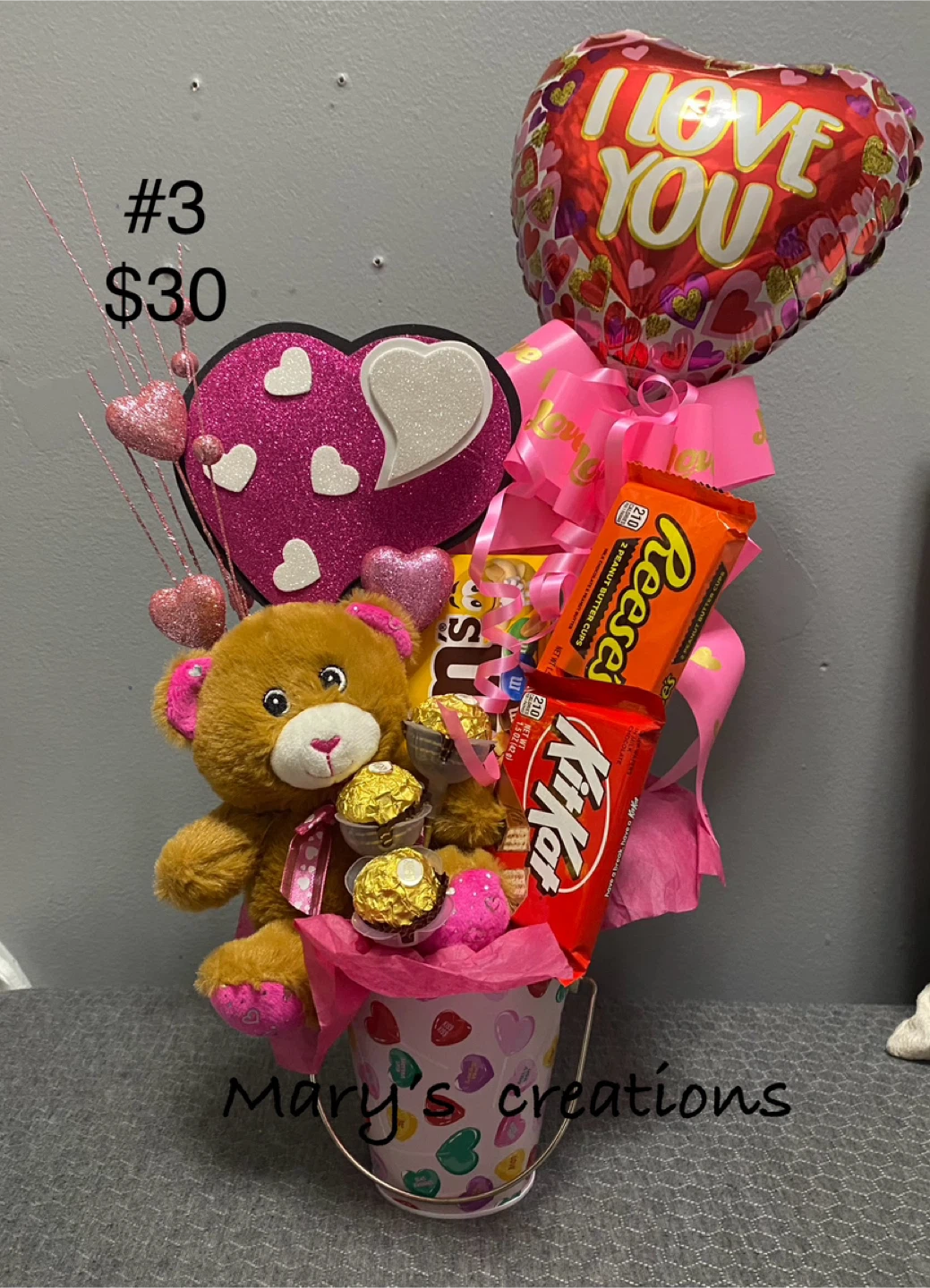 Valentine's Candy & Teddy Bear Bouquet