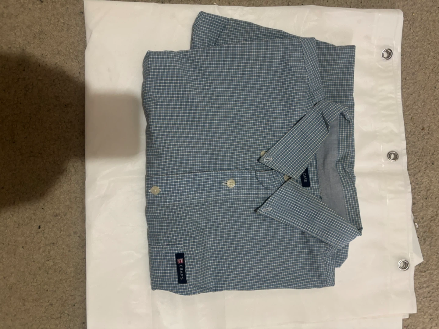Chaps Men's Short Sleeve Button-Up Shirt XL Blue Gingham - photo 3