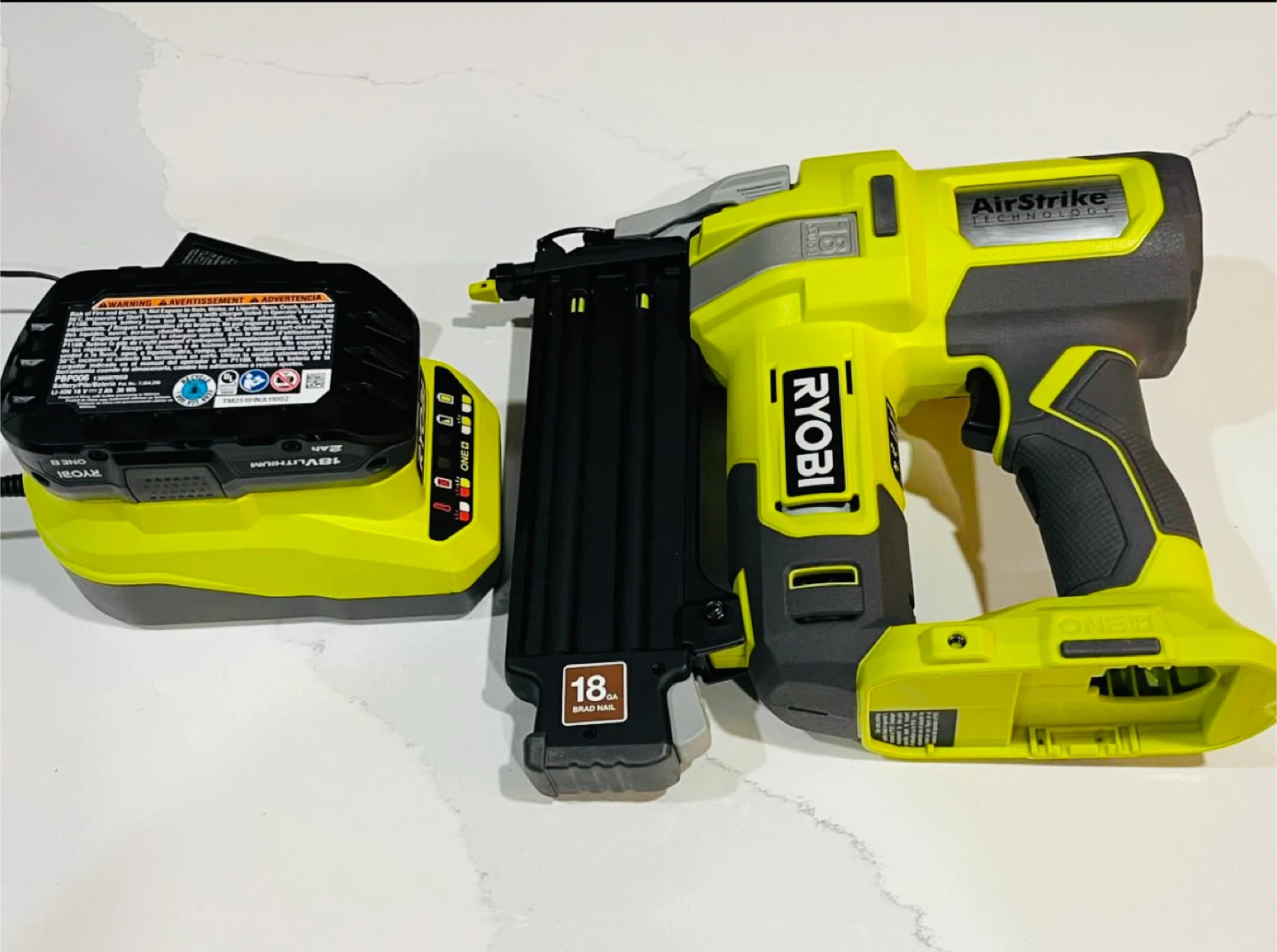 Ryobi 18V ONE+ Cordless AirStrike Brad Nailer Kit