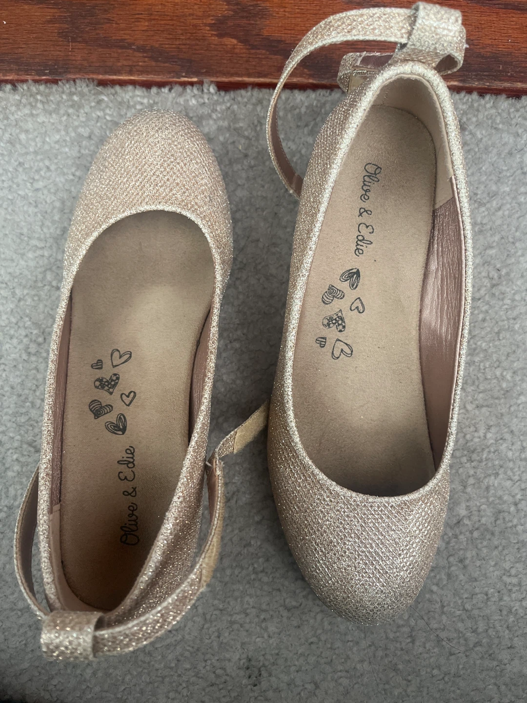 Olive & Edie Girls Glitter Wedge Shoes