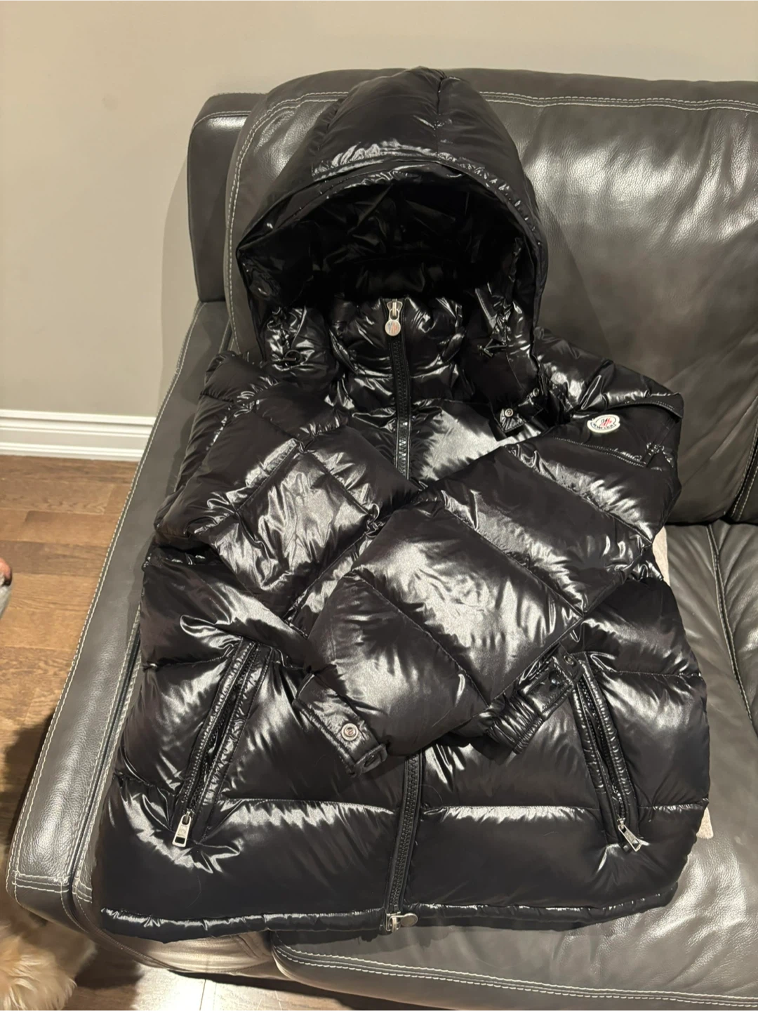 Moncler Black Down Puffer Jacket with Hood - photo 3