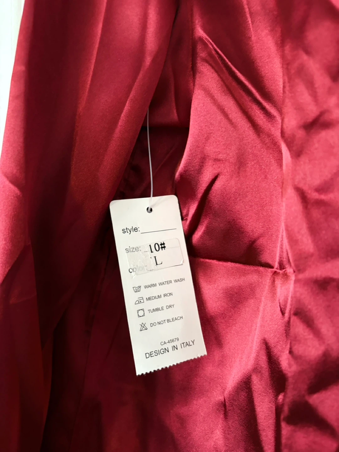 Red Satin Blouse - Size L - photo 2