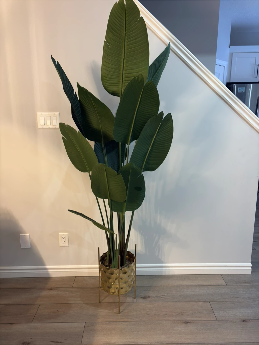 Artificial Bird of Paradise tree with gold planter - photo 2