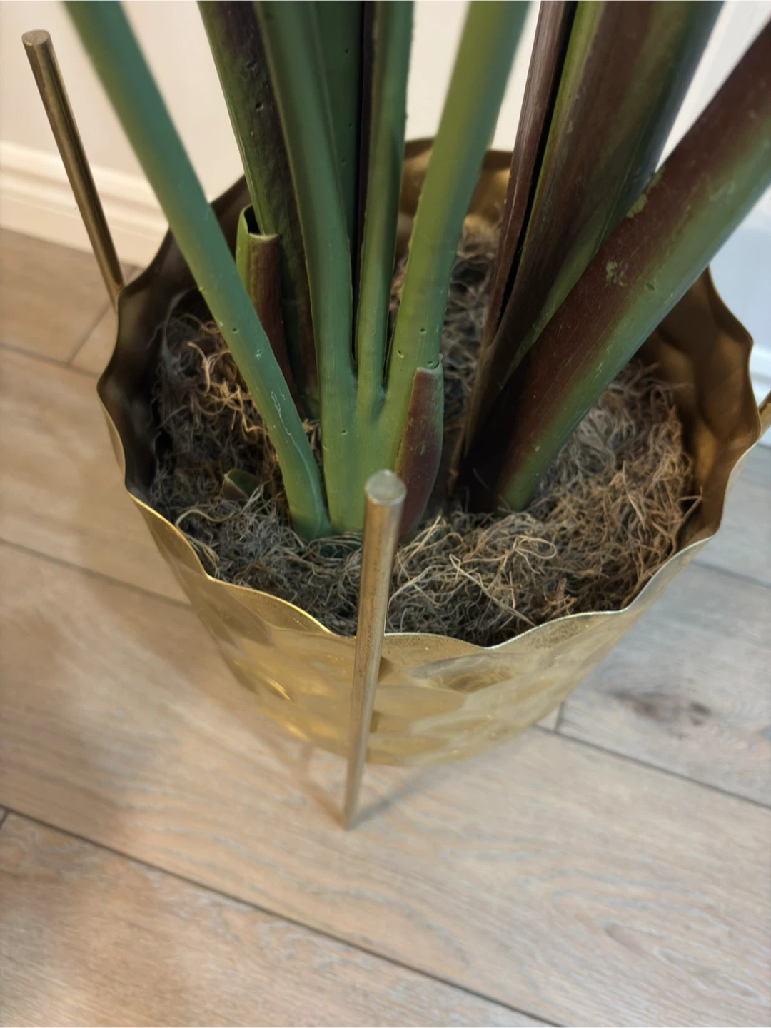 Artificial Bird of Paradise tree with gold planter - photo 3