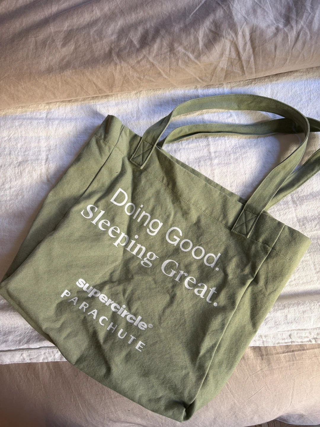 Supercircle / Parachute Canvas Tote Bag - Olive Green