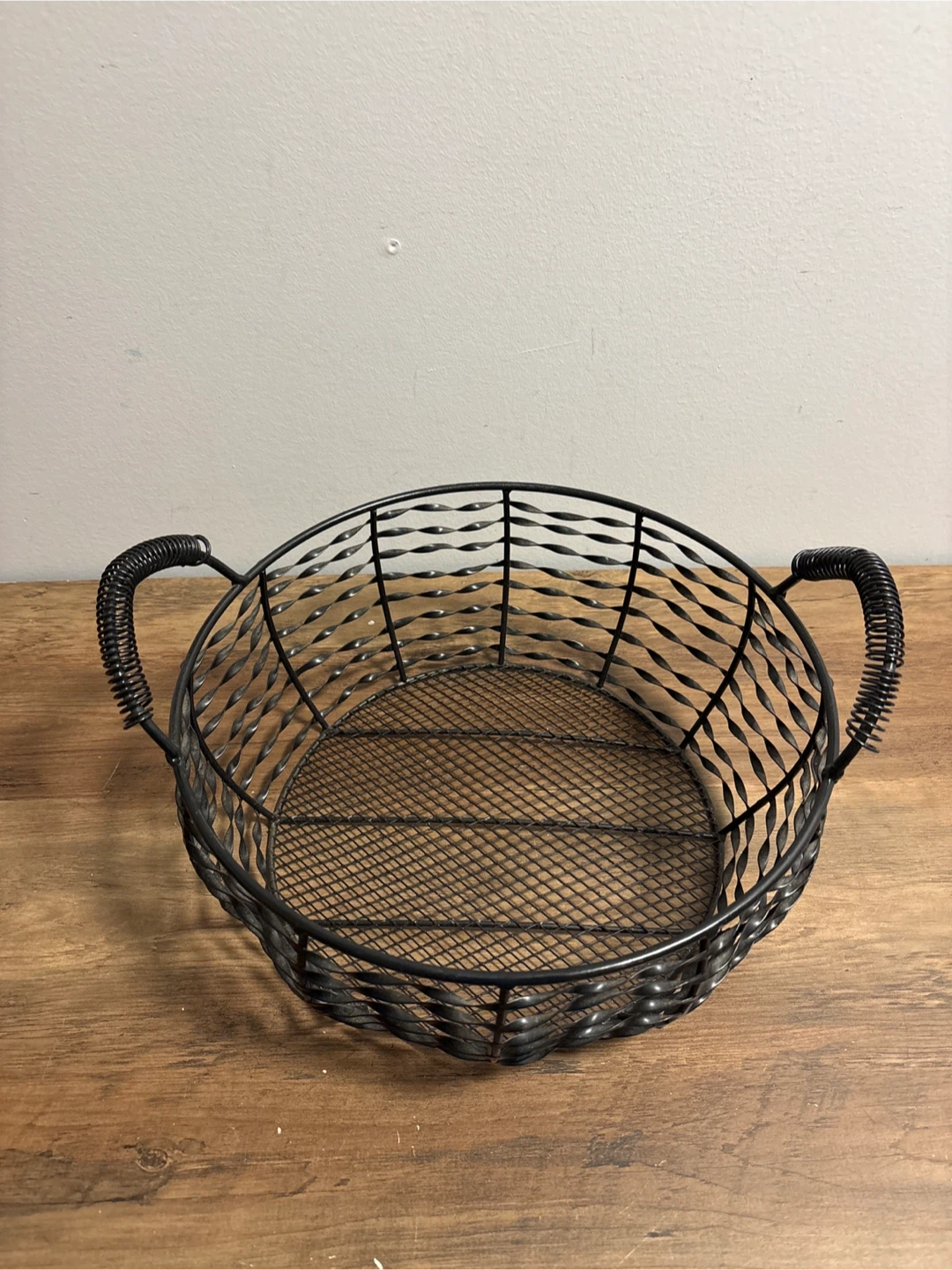 Round Wire Basket with Handles 12 inchesx5 inches