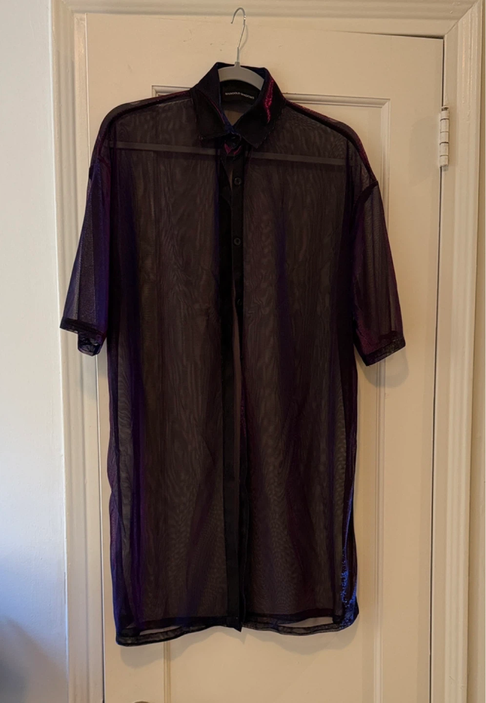 Sheer Mesh Longline Shirt - photo 4