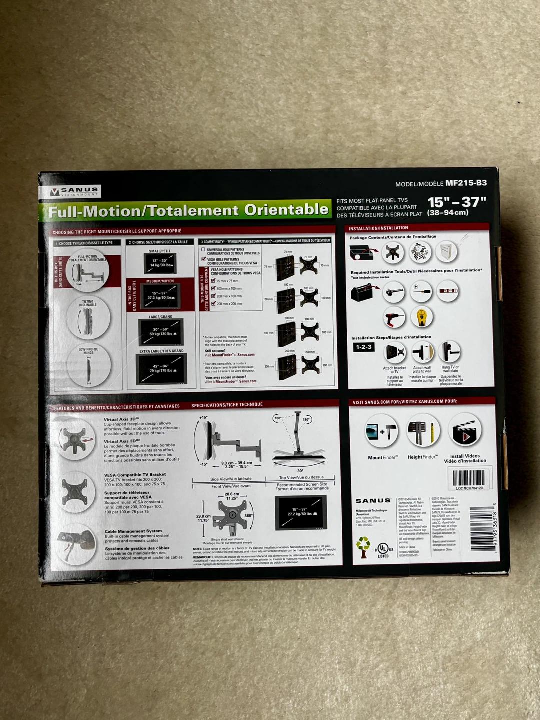 Full-Motion TV Wall Mount - 15”-37” TVs - photo 2