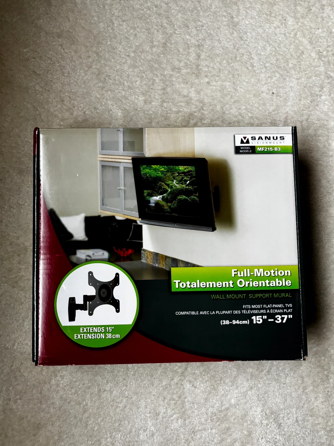Full-Motion TV Wall Mount - 15”-37” TVs