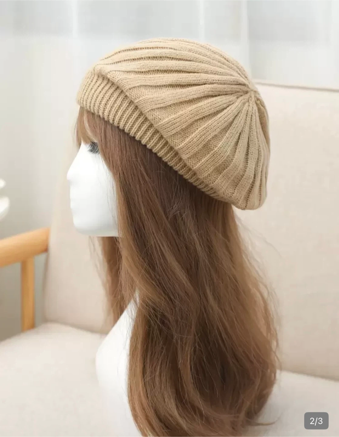 🔥 FREE Knit Beret and Beanie Set - Beige and Cream - photo 3