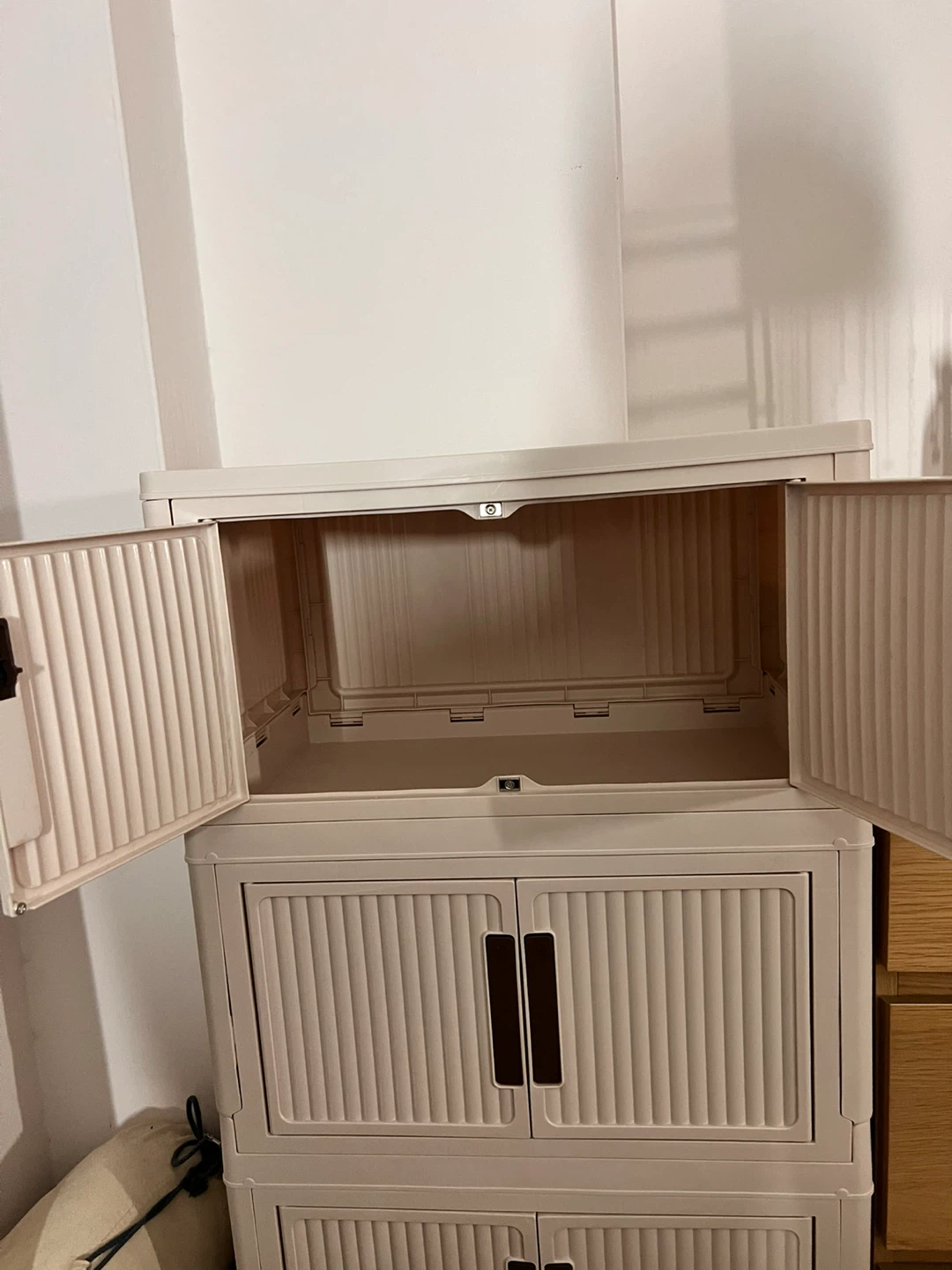 Stackable Storage Cabinet - Cream - photo 2