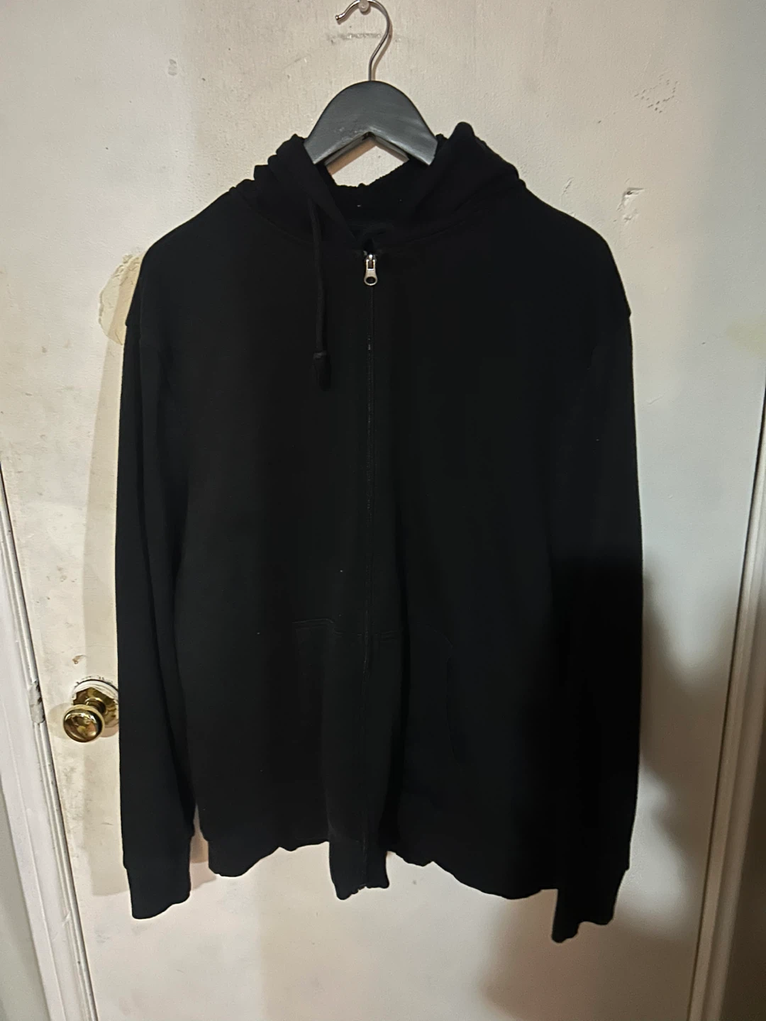 Black Zip-Up Hoodie - Size L