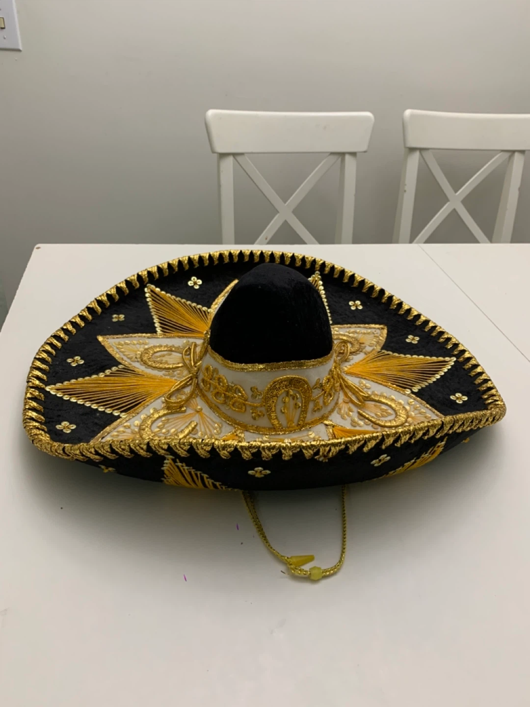 Sombrero Hat - Black Gold White Embroidery - Hats & Costumes - photo 5