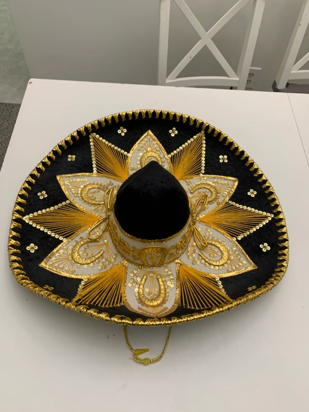 Sombrero Hat - Black Gold White Embroidery - Hats & Costumes - photo 4