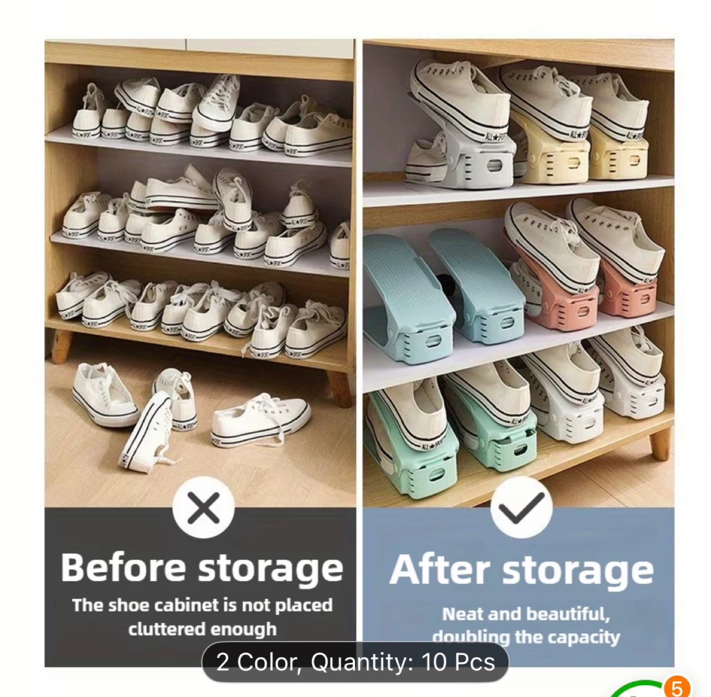 Adjustable Shoe Rack Organizer (8 Pcs) - photo 3
