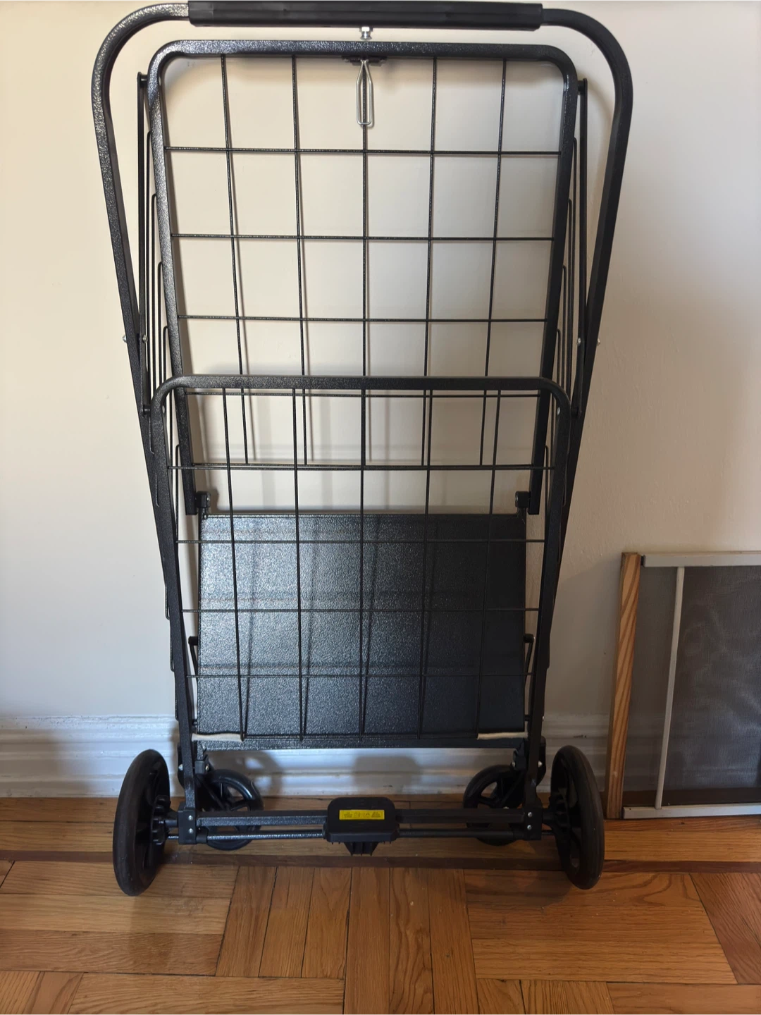 Black Metal Rolling Shopping Cart
