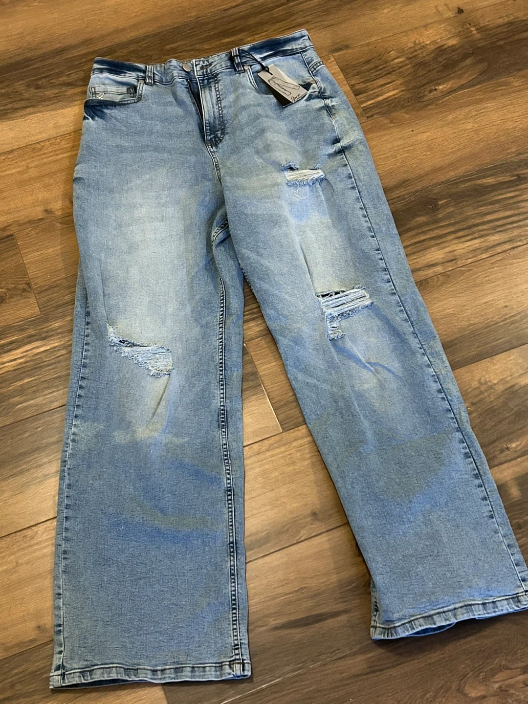 Janis Ripped Wide Leg Jeans