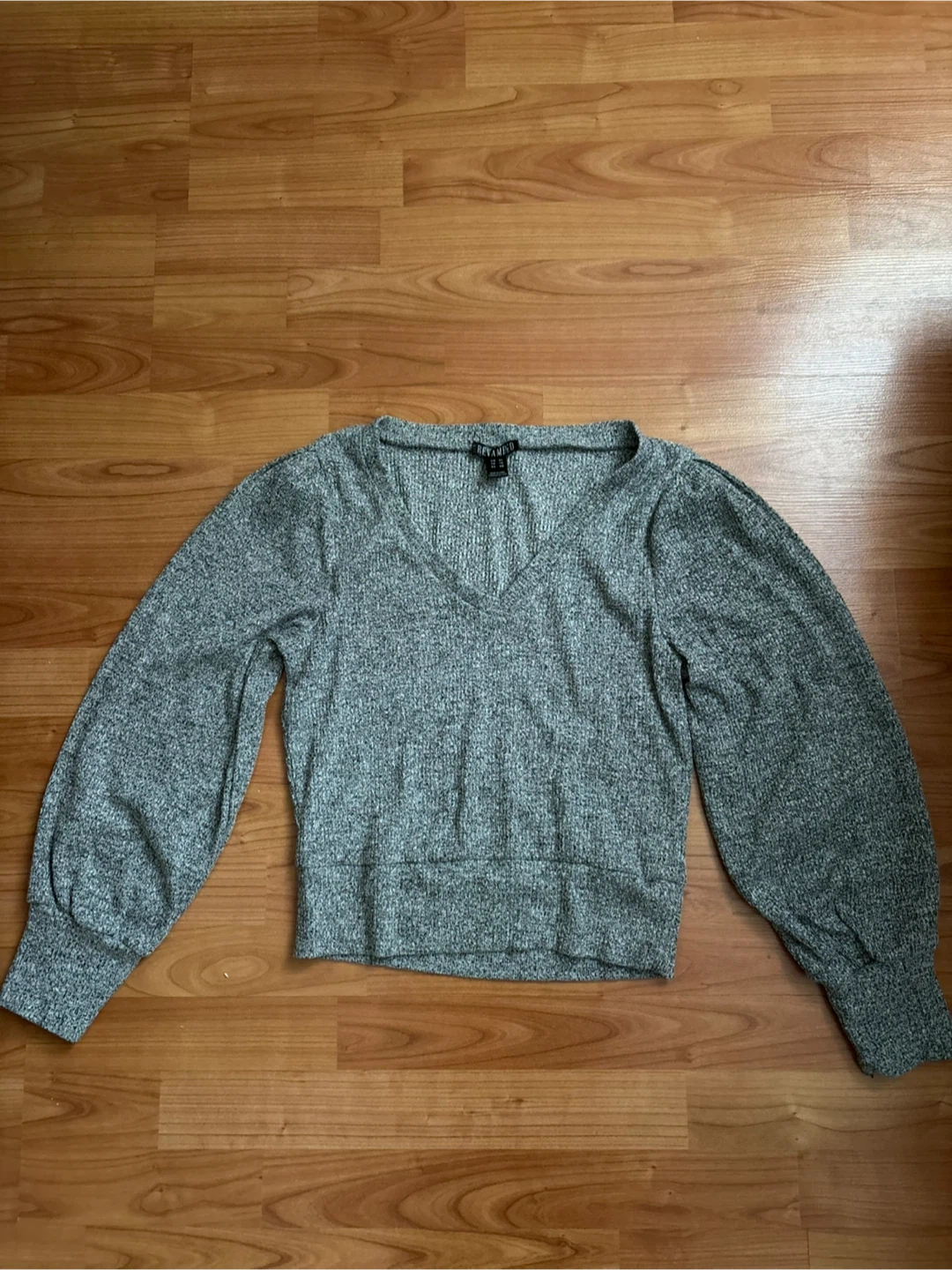 Revamped Grey V-Neck Sweater - XL