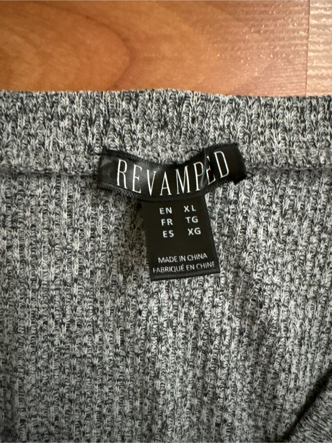 Revamped Grey V-Neck Sweater - XL - photo 2