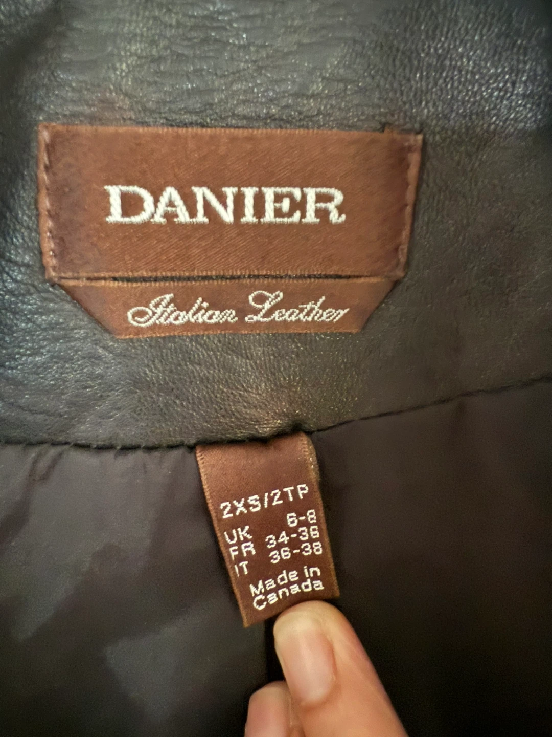 Danier Black Italian Leather Jacket - Size 2XS - photo 2